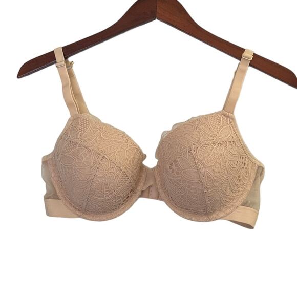 LIVELY Bra 34D Almond Tan Lace Push Up Underwire Convertible - Picture 1 of 7